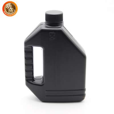 Hot sale black empty pe 1 l gasoline motor oil engine oil bottle